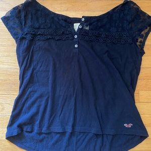Navy Blue Lace Hollister Shirt